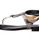 Incaltaminte Femei Michael Kors Sofia Flat Sandal NaturalBlack Luxury Embossed Python MerlotNappa