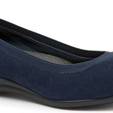 Trotters Lansing Navy Kid Suede Leather