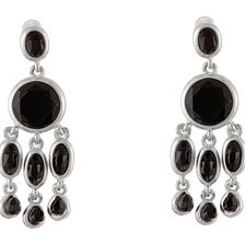 Karen Kane Baja Chandelier Earrings Black/Silver