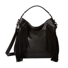 French Connection Rose Hobo Black Lamb PU/Cow Suede