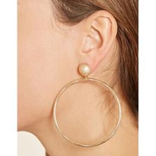 Bijuterii Femei Forever21 Etched Hoop Drop Earrings Gold