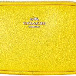 COACH Polished Pebble Crossbody Pouch SV/Banana