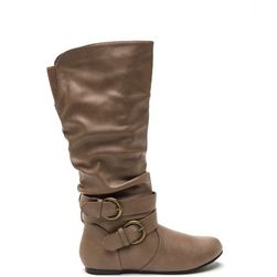 Incaltaminte Femei CheapChic Step On It Faux Leather Boots Taupe