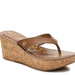 Incaltaminte Femei Sam Edelman Romy Wedge Sandal Cognac