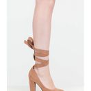 Incaltaminte Femei CheapChic Wrap Genius Faux Suede Chunky Heels Camel