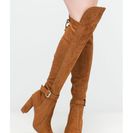 Incaltaminte Femei CheapChic A Hole New World Chunky Thigh-high Boots Chestnut