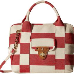 Tommy Hilfiger Striped Canvas - Dome Satchel Red/Natural