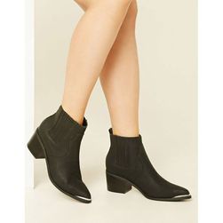 Incaltaminte Femei Forever21 Faux Leather Chelsea Boots Black