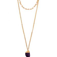 Bijuterii Femei Forever21 Layered Pendant Necklace Goldpurple