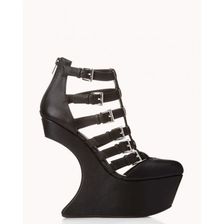 Incaltaminte Femei Forever21 Bold Heel-Less Wedges Black