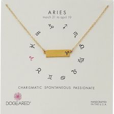 Dogeared Aries Zodiac Bar Necklace Gold Dipped
