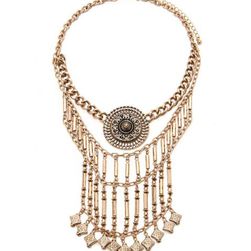 Bijuterii Femei Forever21 Bead Fringe Statement Necklace Antique gold