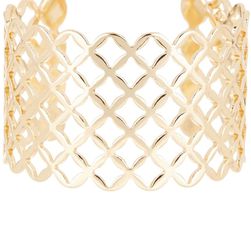 Natasha Accessories Lattice Cuff Bracelet GOLD