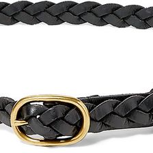Ralph Lauren Skinny Braided Vachetta Belt Black