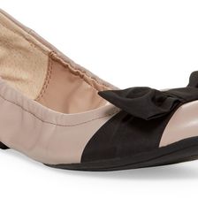 Tahari Villa Bow Flat Dusty Rose-Black