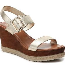 Incaltaminte Femei Italian Shoemakers Metallic Strap Wedge Sandal Gold