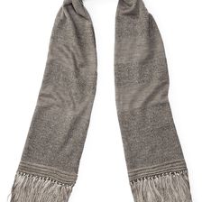 Ralph Lauren Felted Rugby-Striped Scarf Concrete Heather
