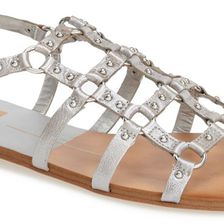 Dolce Vita 'Draycen' Flat Gladiator Sandal (Women) SILVER LEATHER