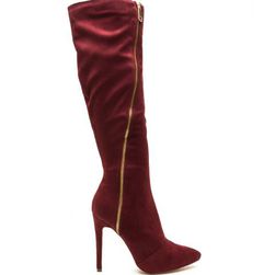 Incaltaminte Femei CheapChic On A Diagonal Pointy Zip-up Boots Wine