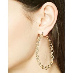 Bijuterii Femei Forever21 Chain Hoop Earrings Gold