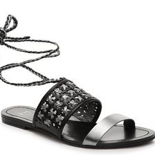 Incaltaminte Femei Marc Fisher Kela Flat Sandal BlackSilver
