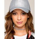 Accesorii Femei CheapChic 6 Panel Basic Faux Leather Cap Met Slvr