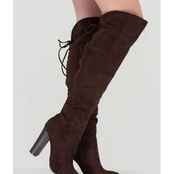 Incaltaminte Femei CheapChic Encore Please Over-the-knee Laced Boots Brown
