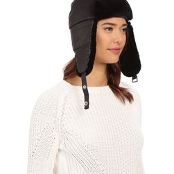 UGG Lorien Trapper Hat w/ Shearling Trim Black Multi