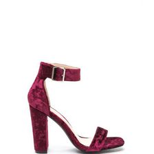 Incaltaminte Femei CheapChic Full Crush Strappy Velvet Heels Wine