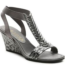 Incaltaminte Femei New York Transit Natural Thrill Wedge Sandal Pewter Metallic