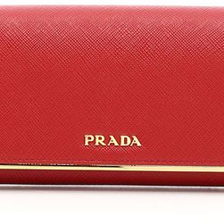 Prada Saffiano Metal Wallet FUOCO