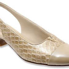 Trotters Dea Taupe Patent Croco Leather