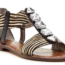 Sam Edelman Galina Crystal Embellished Genuine Calf Hair Sandal ZEBRA