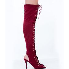 Incaltaminte Femei CheapChic Lace-up 4 Anything Stiletto Boots Berry