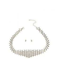 Bijuterii Femei CheapChic Link Up Shiny Necklace Set Silver