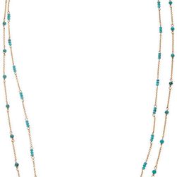 Ralph Lauren Double-Row Chain Necklace Turq/Gold