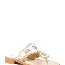 Incaltaminte Femei Jack Rogers Whipstitched Flip Flop WHITE-GOLD
