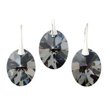 Set Argint 925 cu Swarovski Elements, Silver Night, 18 mm