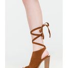 Incaltaminte Femei CheapChic To Tie For Chunky Faux Suede Heels Chestnut