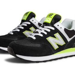 Incaltaminte Femei New Balance Womens Classic 574 Black with Lime Green White