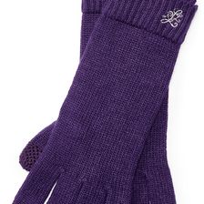 Ralph Lauren Monogram Touch Screen Gloves Purple Lake/ Heather