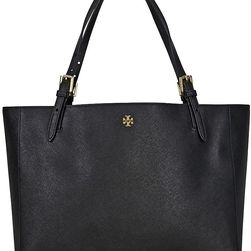Tory Burch York Buckle Leather Tote - Black N/A