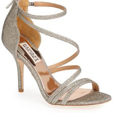 Badgley Mischka 'Landmark' Ankle Strap Sandal PLATINO FABRIC