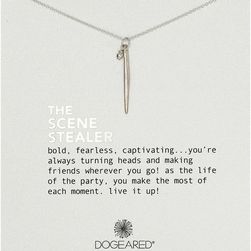 Dogeared The Scene Stealer Spear and Bead Necklace Sterling Silver