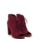 Incaltaminte Femei CheapChic Sassy Strut Lace-up Faux Suede Booties Burgundy