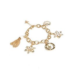Bijuterii Femei GUESS Pink and Gold-Tone Charm Bracelet gold