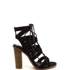 Incaltaminte Femei CheapChic Born To V Lace-up Heels Black