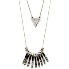 Bijuterii Femei Forever21 Geo Cutout Pendant Necklace Bsilverblack