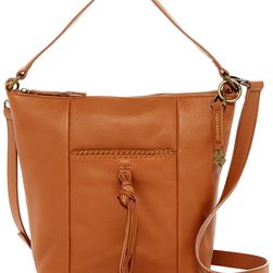 Lucky Brand Leather Carmen Bucket Bag TOBACCO