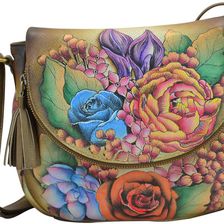 Anuschka Handbags Medium Flap Over Convertible Lush Lilac- Bronze